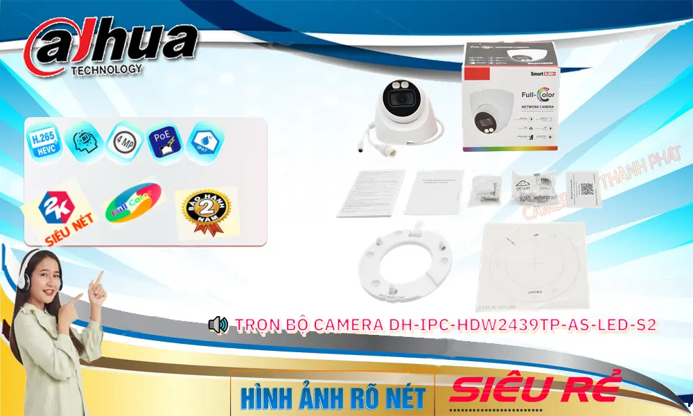 Camera DH-IPC-HDW2439TP-AS-LED-S2  Dahua Mẫu Đẹp ☑