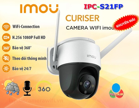 camera wifi imou IPC-S21FP xoay 360 độ lắp ngoài trời tích hợp micro ghi âm cùng công nghệ giám sát ban đêm full color