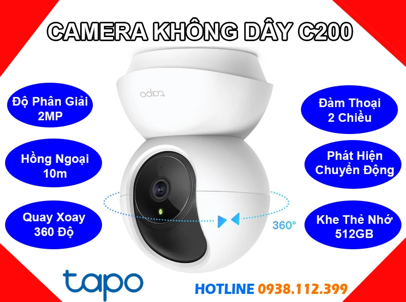 Tapo C200 Camera IP WIFI Không Dây (2MP), camera không dây Tapo C200, camera quan sát Tapo C200, lắp đặt camera Tapo C200 chính hãng, camera Tapo C200 giá rẻ, Tapo C200, C200, camera quay xoay 360 tapo C200, camera ip wifi không dây Tapo C200, mua camera Tapo C200,