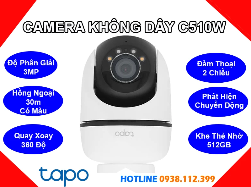 Camera Tapo C510W Không Dây Ngoài Trời (3MP), camera quan sát Tapo C510W, camera Tapo C510W giá rẻ, lắp đặt camera Tapo C510W, lắp camera Tapo C510W giá rẻ, camera Tapo C510W chính hãng, Tapo C510W, C510W, camera quay xoay ngoài trời C510W, camera ngoài trời Tapo C510W,