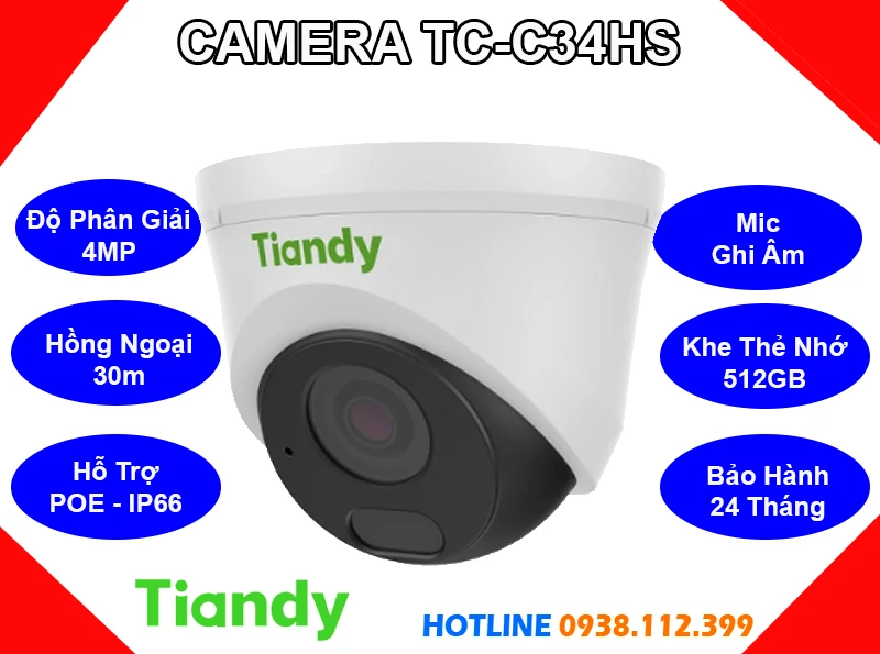 Camera Ghi Âm TIANDY TC-C34HS (4MP), camera quan sát TIANDY TC-C34HS, TIANDY TC-C34HS, TC-C34HS, camera giám sát TIANDY TC-C34HS, camera chính hãng TIANDY TC-C34HS, lắp đặt camera TIANDY TC-C34HS, lắp camera TIANDY TC-C34HS giá rẻ, camera TIANDY TC-C34HS giá rẻ,