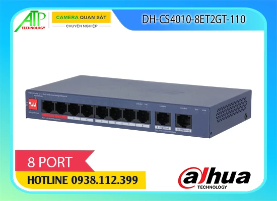 switch Dahua DH-CS4010-8ET2GT-110, switch PoE Dahua 8 port, switch PoE quản lý cloud Dahua, switch PoE 90W Dahua, switch chính hãng AN THÀNH PHÁT