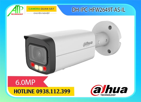 camera dahua 6mp, camera ip dahua wizsense, camera dahua DH-IPC-HFW2649T-AS-IL, camera smart dual light dahua, camera ip ngoài trời có mic