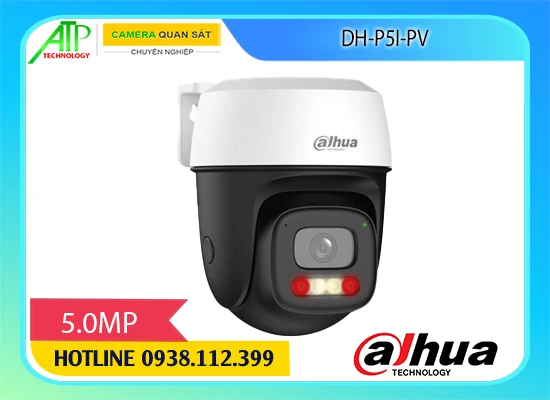 camera wifi dahua 5mp, camera dahua DH-P5I-PV, camera wifi quay quét ngoài trời, camera wifi có còi hú dahua, camera ip wifi ngoài trời 5mp