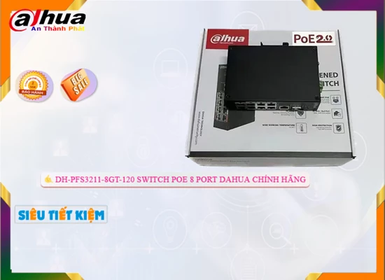Lắp đặt camera wifi giá rẻ Switch chuyển đổi dữ liệu Dahua DH-PFS3211-8GT-120