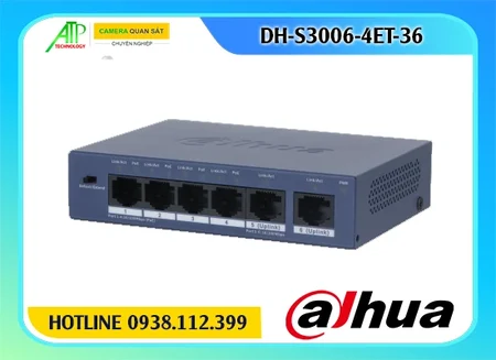 Lắp đặt camera Switch 4 POE Dahua DH-S3006-4ET-36