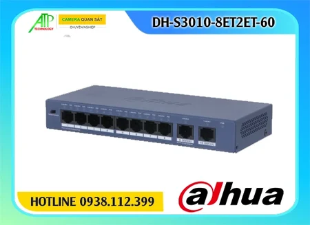 Lắp đặt camera Switch 8 PoE Dahua DH-S3010-8ET2ET-60