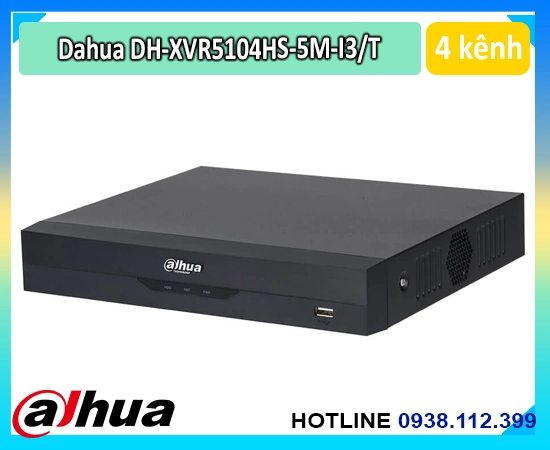 Đầu ghi hình Dahua DH-XVR5104HS-5M-I3/T, Đầu ghi 4 kênh DH-XVR5104HS-5M-I3/T, DVR WizSense DH-XVR5104HS-5M-I3/T, Đầu ghi penta-brid DH-XVR5104HS-5M-I3/T, Đầu ghi hỗn hợp analog IP DH-XVR5104HS-5M-I3/T, Đầu ghi nhận diện mặt DH-XVR5104HS-5M-I3/T, Đầu ghi có SMD Plus DH-XVR5104HS-5M-I3/T
