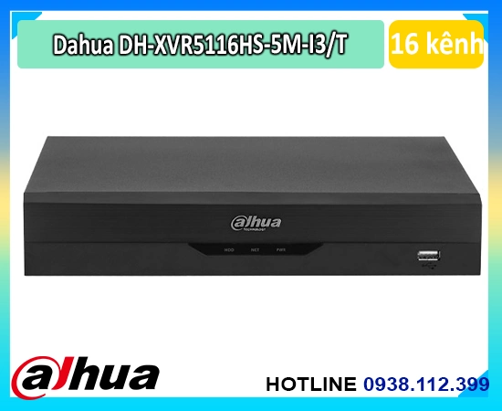 Đầu ghi Dahua DH-XVR5116HS-5M-I3/T, Đầu ghi hình 16 kênh DH-XVR5116HS-5M-I3/T, Đầu ghi Dahua 5MP DH-XVR5116HS-5M-I3/T, DVR Dahua 16 kênh WizSense DH-XVR5116HS-5M-I3/T, DH-XVR5116HS-5M-I3/T, Đầu ghi hỗ trợ AI Coding DH-XVR5116HS-5M-I3/T, Đầu ghi có đàm thoại hai chiều DH-XVR5116HS-5M-I3/T