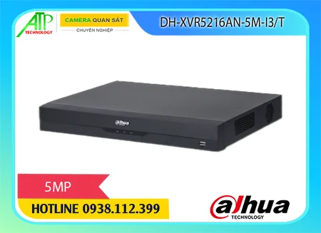 đầu ghi DH-XVR5216AN-5M-I3/T, đầu ghi Dahua DH-XVR5216AN-5M-I3/T, đầu ghi XVR 16 kênh 5MP Dahua, đầu ghi hỗ trợ AI Dahua, đầu ghi camera HDCVI DH-XVR5216AN-5M-I3/T, đầu ghi Dahua 16 kênh chuẩn nén H265, đầu ghi an ninh Dahua XVR 5MP
