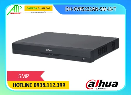 Đầu ghi DH-XVR5232AN-5M-I3/T, đầu ghi Dahua DH-XVR5232AN-5M-I3/T, đầu ghi XVR 32 kênh 5MP Dahua, đầu ghi hỗ trợ AI Dahua, đầu ghi camera HDCVI DH-XVR5232AN-5M-I3/T, đầu ghi Dahua 32 kênh chuẩn nén H265, đầu ghi an ninh Dahua XVR 5MP