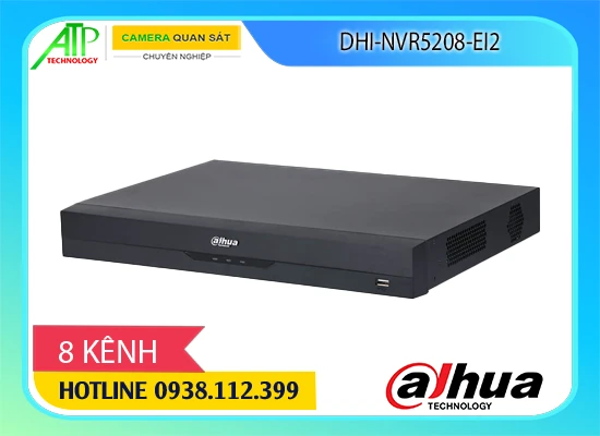 đầu ghi dahua 8 kênh, đầu ghi hình IP dahua, đầu ghi DAHUA DHI-NVR5208-EI2, đầu ghi wizsense dahua, đầu ghi camera ip 8 kênh AI