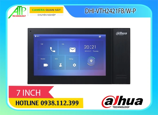 DAHUA DHI-VTH2421FB/W-P, màn hình chuông cửa Dahua 7 inch, màn hình đàm thoại Dahua, màn hình chuông cửa mở khóa từ xa, thiết bị Dahua chính hãng AN THÀNH PHÁT
