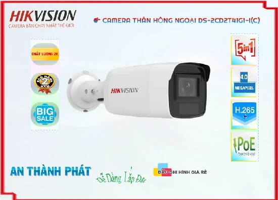 Lắp đặt camera wifi giá rẻ DS-2CD2T41G1-I(C) Camera Thiết kế Đẹp Hikvision
