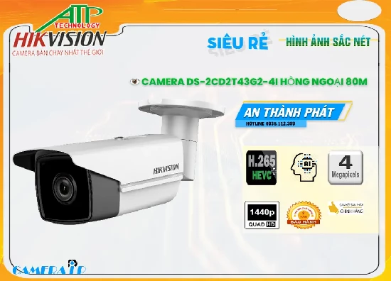 Lắp đặt camera wifi giá rẻ DS-2CD2T43G2-4I Hikvision Giá rẻ