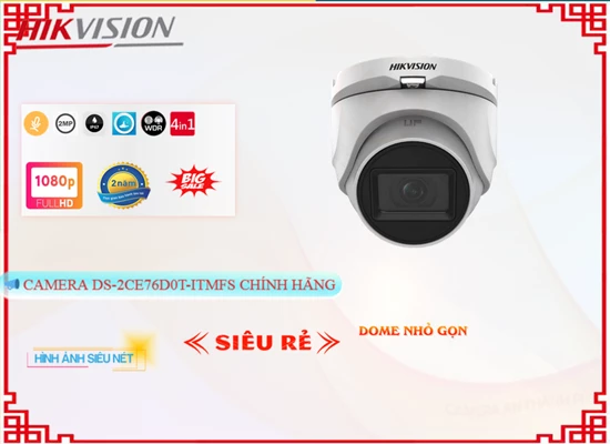 Camera An Ninh Hikvision DS-2CE76D0T-ITMFS Sắt Nét 