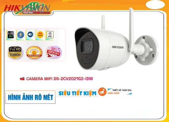 Lắp đặt camera wifi giá rẻ Camera DS-2CV2021G2-IDW Thu Âm