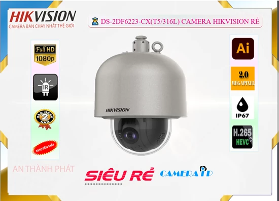 Lắp đặt camera wifi giá rẻ Camera Hikvision DS-2DF6223-CX(T5/316L)