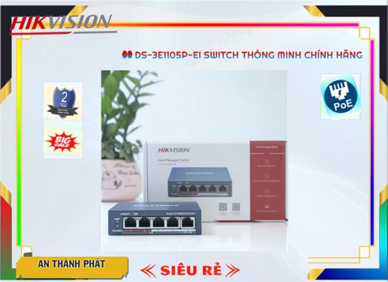 DS-3E1105P-EI Switch chia mạng Hikvision 