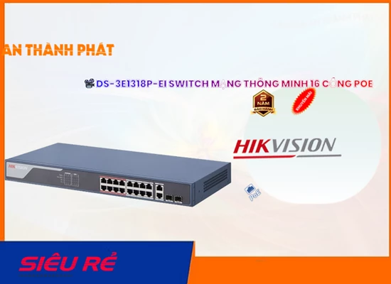 Lắp đặt camera wifi giá rẻ DS-3E1318P-EI Hikvision Bộ chia mạng