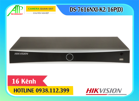 đầu ghi HIKVISION DS-7616NXI-K2/16P(D), HIKVISON DS-7616NXI-K2/16P(D), đầu ghi 16 kênh PoE, đầu ghi HIKVISION hỗ trợ AI