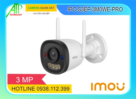 camera imou ipc-s3ep-3m0we-pro, camera bullet 3 pro 3mp, camera wifi ngoài trời imou 3mp, camera full color imou, camera an thành phát