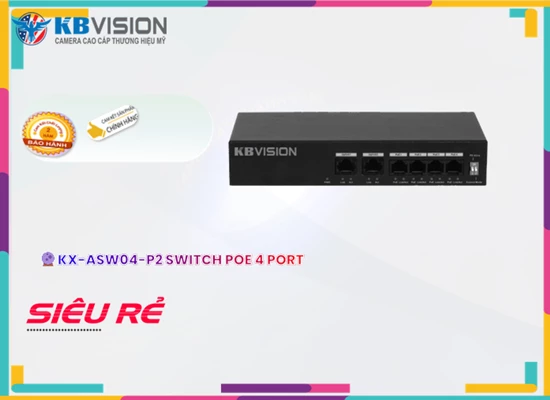 Lắp đặt camera wifi giá rẻ KBvision Switch Thiết bị nối mạng KX-ASW04-P2