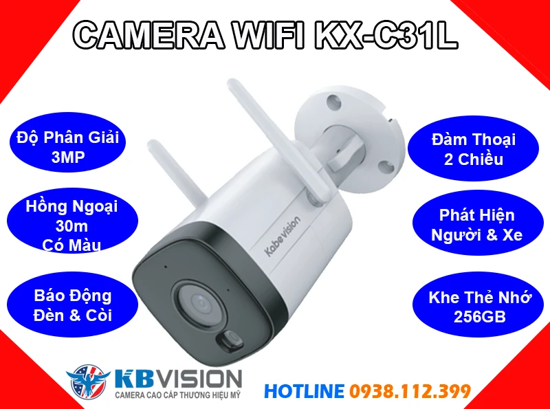 Camera IP WIFI KBVISION KX-C31L (3MP), camera quan sát KX-C31L, lắp đặt camera KX-C31L, lắp camera KX-C31L giá rẻ, camera giám sát KX-C31L, camera không dây KX-C31L, camera ngoài trời KX-C31L, camera báo động KX-C31L, KX-C31L, camera KX-C31L giá rẻ,