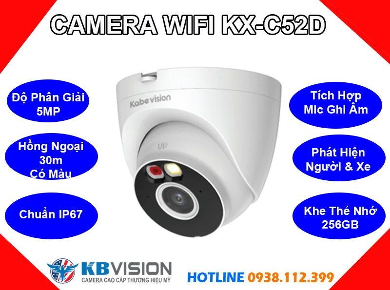 CAMERA WIFI KBVISION KX-C52D (5MP), camera quan sát KX-C52D, lắp đặt camera KX-C52D, lắp camera KX-C52D giá rẻ, camera ghi âm KX-C52D, camera không dây KX-C52D, camera chính hãng KX-C52D, KBVISION KX-C52D, KX-C52D, camera KX-C52D giá rẻ, 