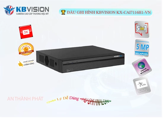 Lắp đặt camera wifi giá rẻ KX-CAi7116H1-VN Đầu Thu KBvision