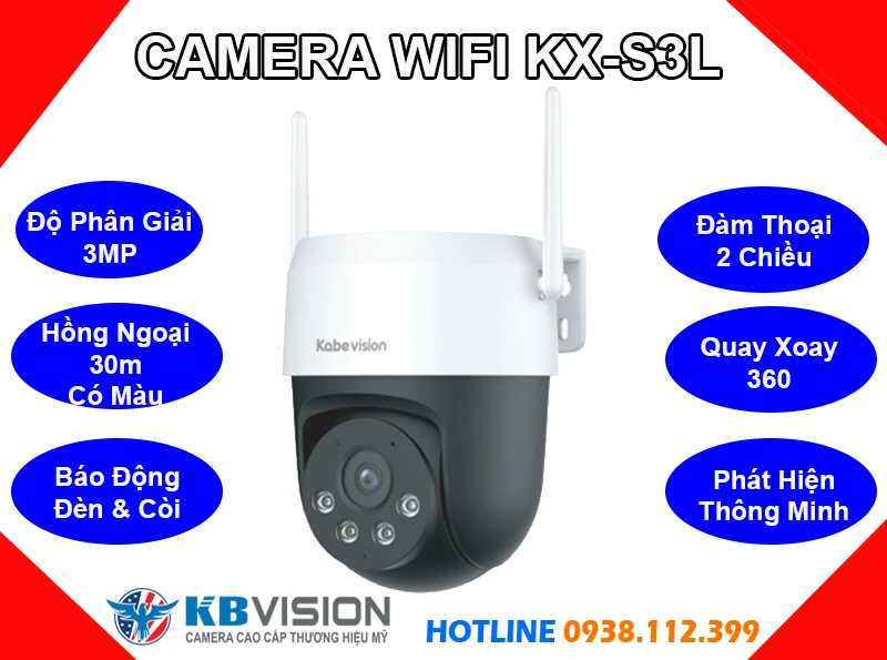 Camera Wifi KBVISION KX-S3L (3MP), camera quan sát KX-S3L, camera giám sát KX-S3L, lắp đặt camera KX-S3L, lắp camera KX-S3L giá rẻ, camera chính hãng KX-S3L, camera KX-S3L giá rẻ, KX-S3L, camera quay xoay 360 KX-S3L, camera ngoài trời KX-S3L, 
