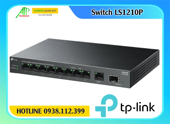 bộ chia mạng LS1210P, switch mạng LS1210P, switch PoE 10 cổng LS1210P, bộ chuyển mạch LS1210P, bộ chia LS1210P, switch cấp nguồn LS1210P, switch TP-Link LS1210P