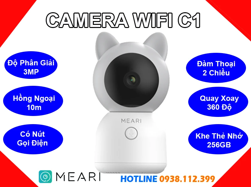 Camera Chăm Sóc Trẻ Meari C1 (3MP), lắp đặt camera Meari C1, camera quan sát Meari C1, camera quay xoay 360 Meari C1, lắp đặt camera Meari C1 giá rẻ, lắp camera quan sat trẻ C1 chính hãng, Meari C1, camera Meari C1, 