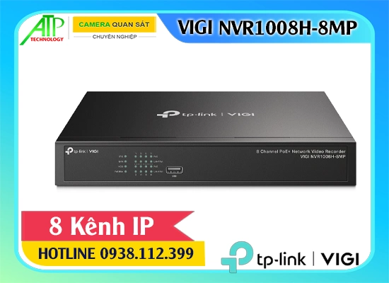 VIGI NVR1008H-8MP, Đầu ghi VIGI NVR1008H-8MP, TP-Link VIGI NVR1008H-8MP 8 kênh PoE, VIGI NVR1008H-8MP 1 SATA 10TB, VIGI NVR1008H-8MP HDMI 4K, VIGI NVR1008H-8MP PoE+ 30W/cổng, TP-Link NVR1008H-8MP VIGI