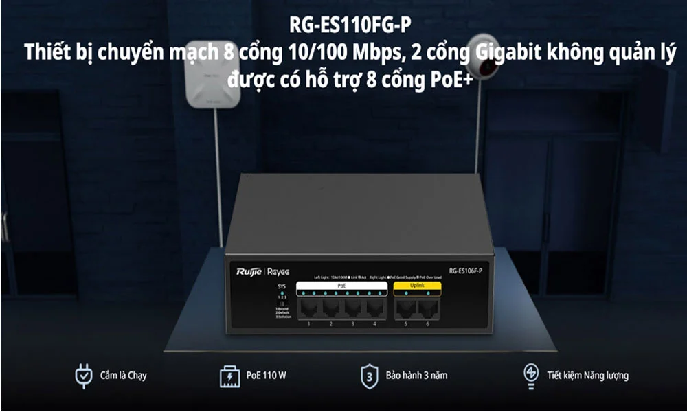 Lắp đặt camera SWICTH RG-ES110FG-P
