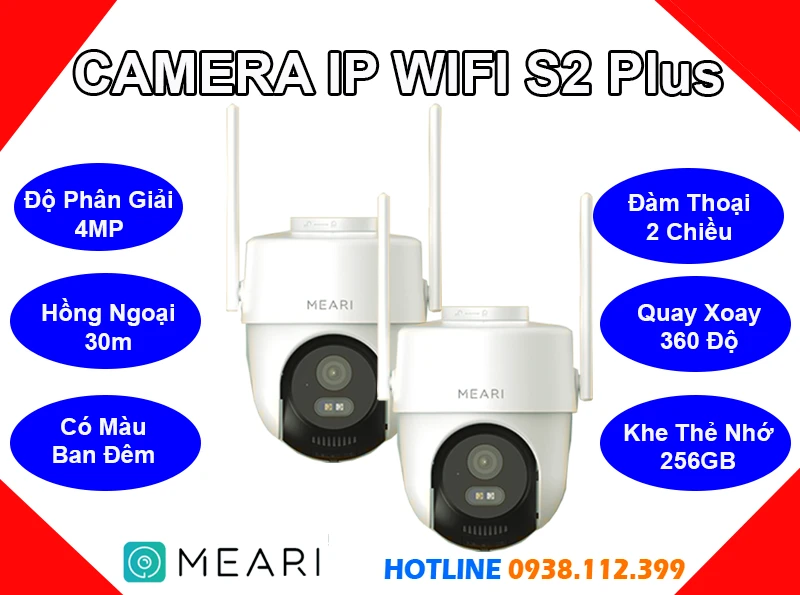 Camera IP Wifi MEARI S2 Plus (4MP), MEARI S2 Plus, S2 Plus, lắp đặt camera MEARI S2 Plus, camera không dây MEARI S2 Plus, camera quan sát MEARI S2 Plus giá rẻ, lắp đặt camera MEARI S2 Plus giá rẻ, camera MEARI S2 Plus chính hãng,