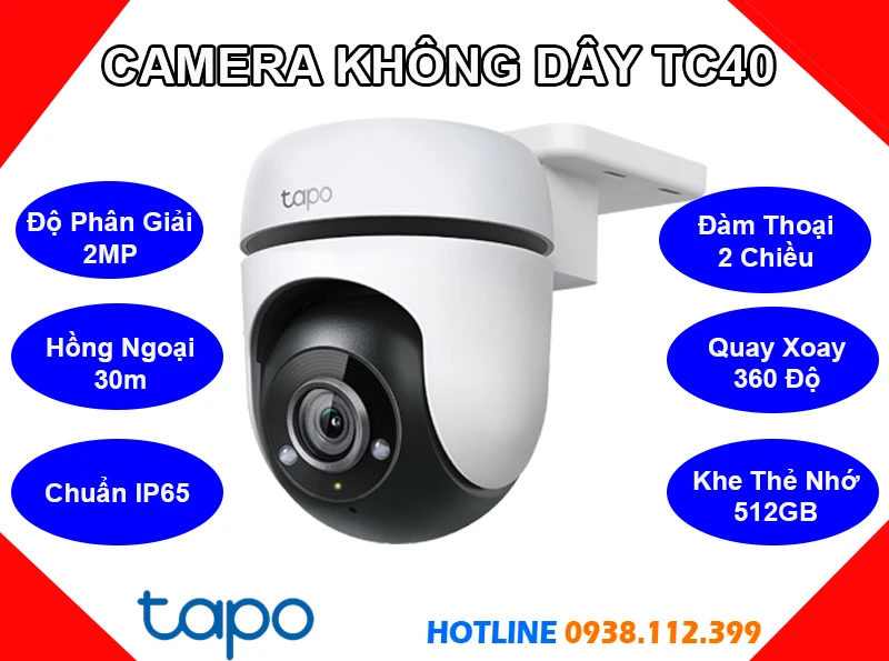 Lắp đặt camera Camera Wifi Ngoài Trời Tapo TC40