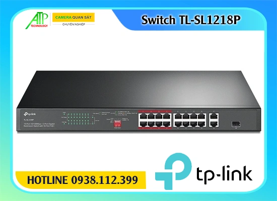 Switch PoE 18 cổng TL-SL1218P, Bộ chuyển mạch TL-SL1218P 18 cổng, Switch 16 cổng PoE+ TP-Link TL-SL1218P, TL-SL1218P Switch gắn tủ rack, Bộ mạng PoE TL-SL1218P 18 cổng, TL-SL1218P Switch PoE giám sát, TP-Link TL-SL1218P 16 port PoE