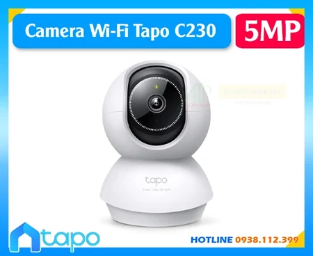 Tapo C230 có độ phân giải 5MP, quay quét 360° ngang, 114° dọc, đảm bảo quan sát toàn diện. Công nghệ hồng ngoại cho tầm nhìn ban đêm 12m. Tích hợp nhận diện thông minh, gửi thông báo tức thì. Còi và đèn báo động xua đuổi kẻ xâm nhập. Lưu trữ an toàn 512GB, hỗ trợ âm thanh hai chiều và điều khiển giọng nói.