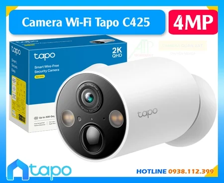 camera wifi Tapo C425, camera Tapo C425 có màu ban đêm, Tapo C425 dùng pin, Tapo C425 chống nước, camera an ninh Tapo C425,camera ngoài trời Tapo C425, camera không dây Tapo C425, 