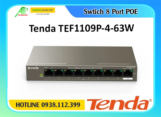 Lắp đặt camera Switch POE TendaTEF1109P-8-63W