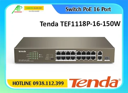 Lắp đặt camera Switch 18 Port Tenda TEF1118P-16-150W