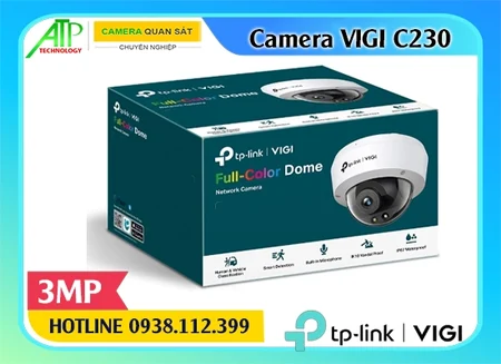 Camera VIGI C230 có màu ban đêm, VIGI C230 3MP full color, Camera VIGI C230 tích hợp mic, Dome VIGI C230 chống phá hoại, Camera VIGI C230 chống nước IP67, VIGI C230 phát hiện thông minh, VIGI C230 