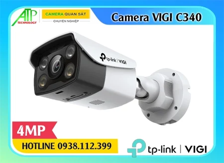 Camera VIGI C340 ngoài trời, Camera VIGI C340 4MP, Camera VIGI C340 có màu ban đêm, VIGI C340 phát hiện thông minh, VIGI C340 ghi hình 24/7, VIGI C340 có còi báo động, VIGI C340 IP67 chống nước