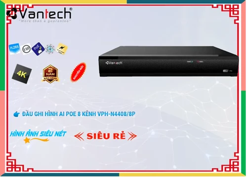 Lắp đặt camera wifi giá rẻ Đầu Ghi Hình VanTech VPH-N4408/8P