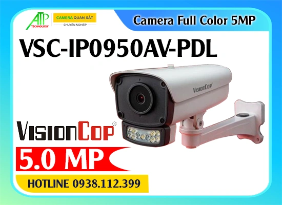 Camera IP Thân Trụ 5MP, VSC-IP0950AV-PDL, camera giám sát 5MP, camera thân trụ ngoài trời, camera full color ban đêm, camera AI thông minh, camera chống ngược sáng WDR