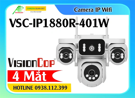 VSC-IP1880R-401W, camera IP 8MP, camera quan sát ngoài trời, camera full color ban đêm, camera AI thông minh, camera chống ngược sáng WDR, camera giám sát 4K
