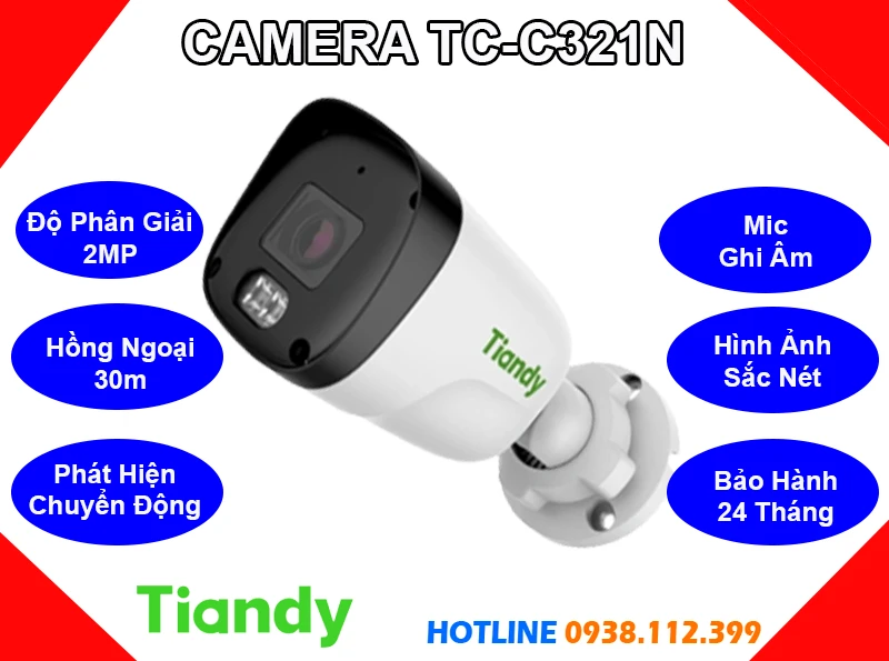 Camera TIANDY TC-C321N (2MP), camera quan sát TC-C321N, lắp đặt camera TC-C321N, camera ghi âm TIANDY TC-C321N, lắp camera TIANDY TC-C321N, camera chính hãng TIANDY TC-C321N, camera ngoài trời TIANDY TC-C321N, camera TIANDY TC-C321N giá rẻ,