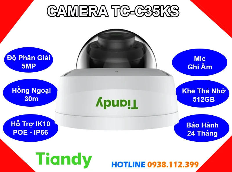 Camera TIANDY TC-C35KS (5MP), camera quan sát TIANDY TC-C35KS, camera giám sát TIANDY TC-C35KS, lắp đặt camera TIANDY TC-C35KS, lắp camera TIANDY TC-C35KS giá rẻ, camera chính hãng TIANDY TC-C35KS, camera ghi âm TIANDY TC-C35KS, TIANDY TC-C35KS, TC-C35KS,
