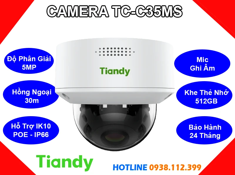 TIANDY TC-C35MS Camera Ghi Âm (5MP), TIANDY TC-C35MS, TC-C35MS, camera quan sát TIANDY TC-C35MS, camera giám sát TIANDY TC-C35MS, lắp đặt camera TIANDY TC-C35MS, lắp camera TIANDY TC-C35MS giá rẻ, camera ghi âm TIANDY TC-C35MS, camera TIANDY TC-C35MS giá rẻ,